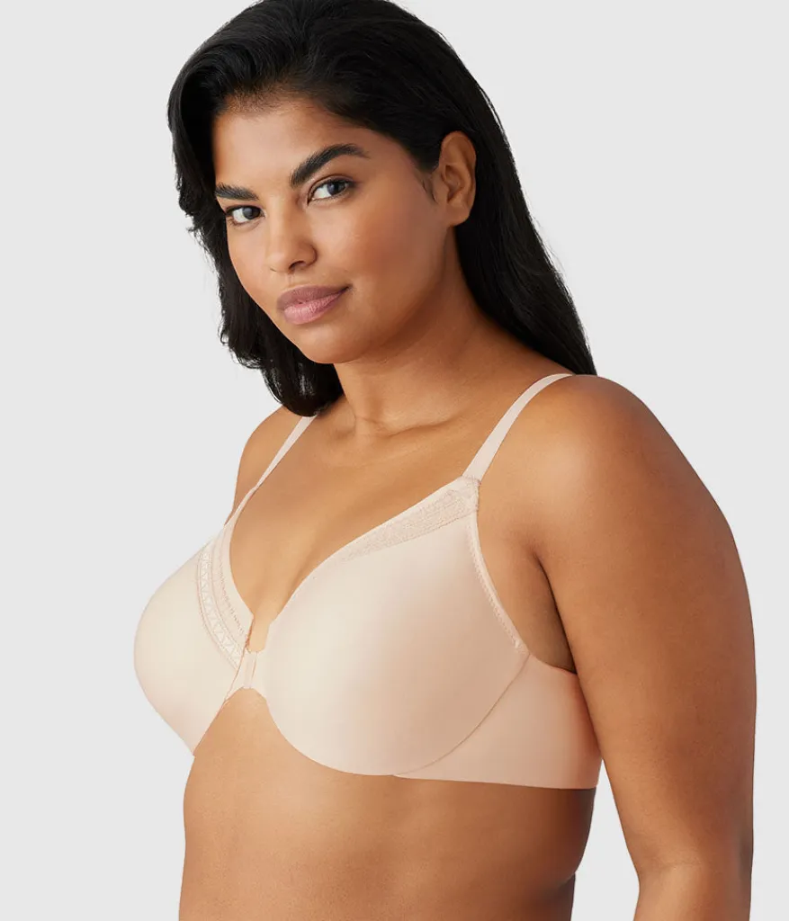 Wacoal Unlined|Full Coverage * Perfect Primer Front Close Underwire Bra Sand