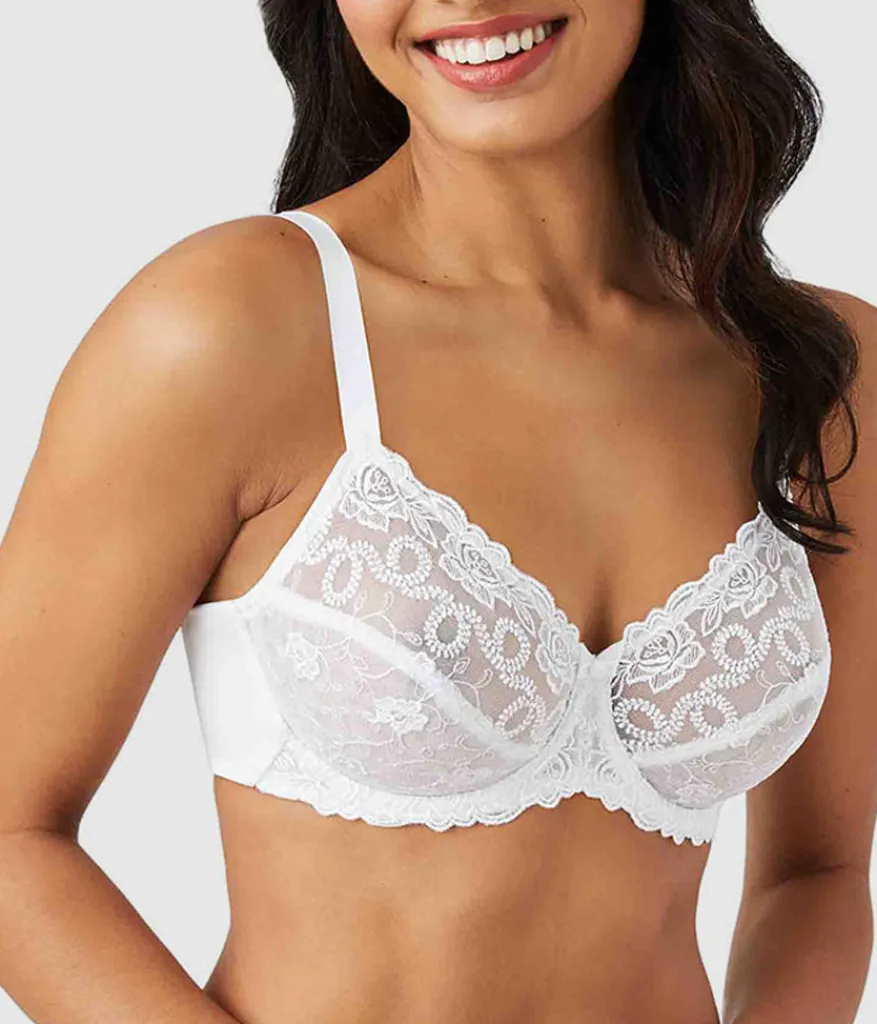 Wacoal Unlined|Lace * Renaissance Rose Underwire Bra White