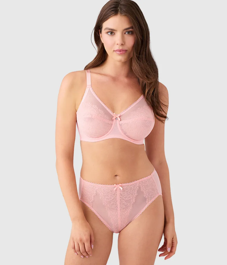 Wacoal Lace|Underwire * Retro Chic Full Figure Underwire Bra Apricot Blush