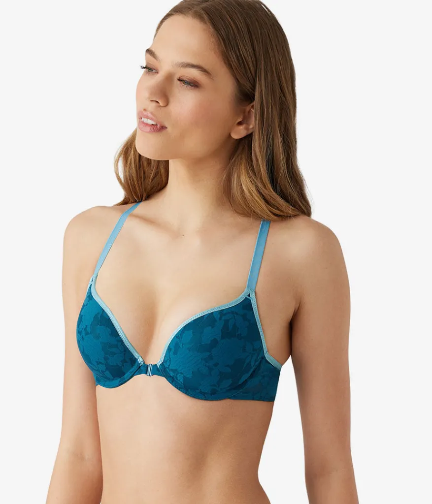 Wacoal Push Up|Bras * Shadow Scene Front Close Push Up Bra Blue Coral