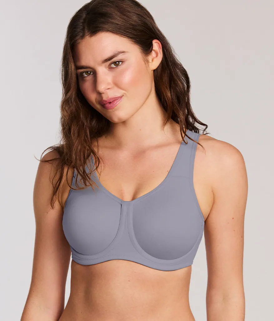 Wacoal Full Figure|Unlined * Simone Sport Underwire Bra Dapple Gray