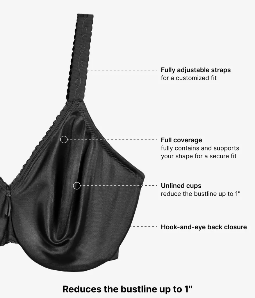 Wacoal Full Figure|Unlined * Simple Shaping Minimizer Bra Black