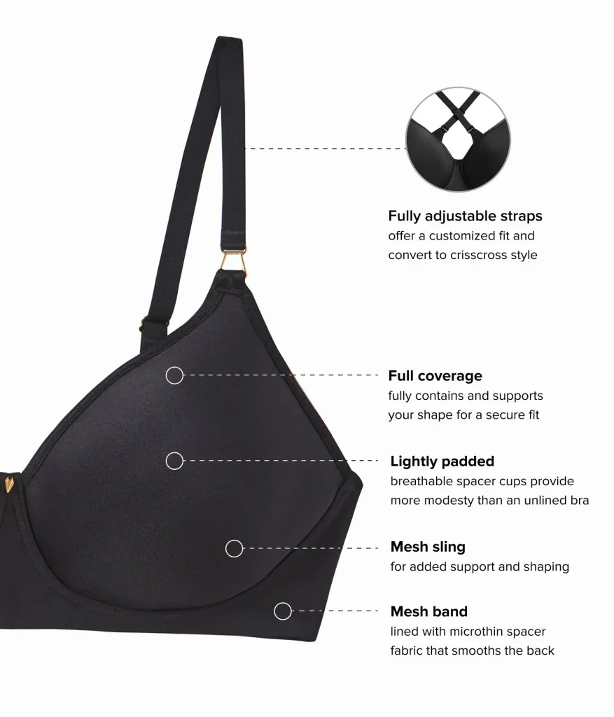 Wacoal Full Figure|Seamless * Simply Done Wire Free T-Shirt Bra Black