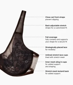 Wacoal Full Figure|Seamless * Stark Beauty Underwire Bra Black