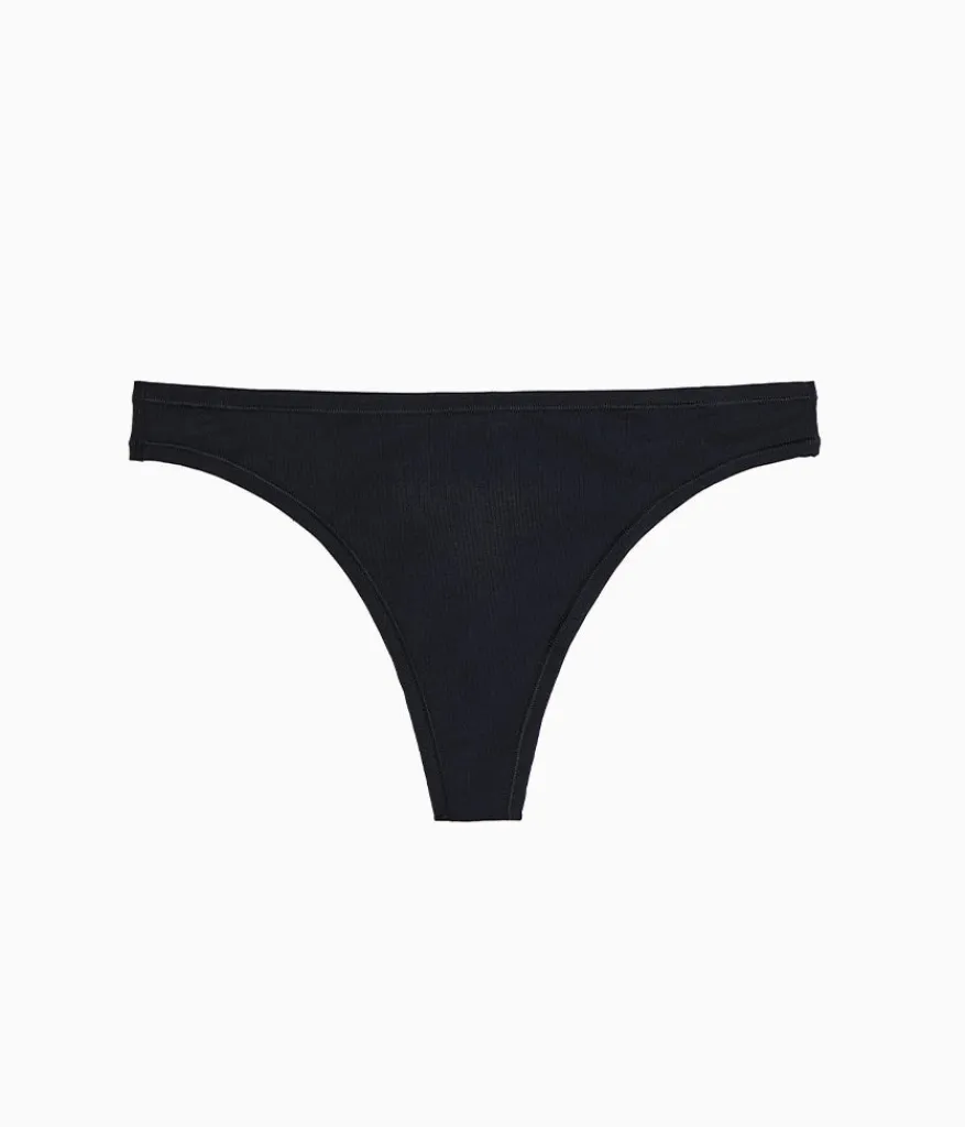 Wacoal Thong * Undertated Cotton Thong Black
