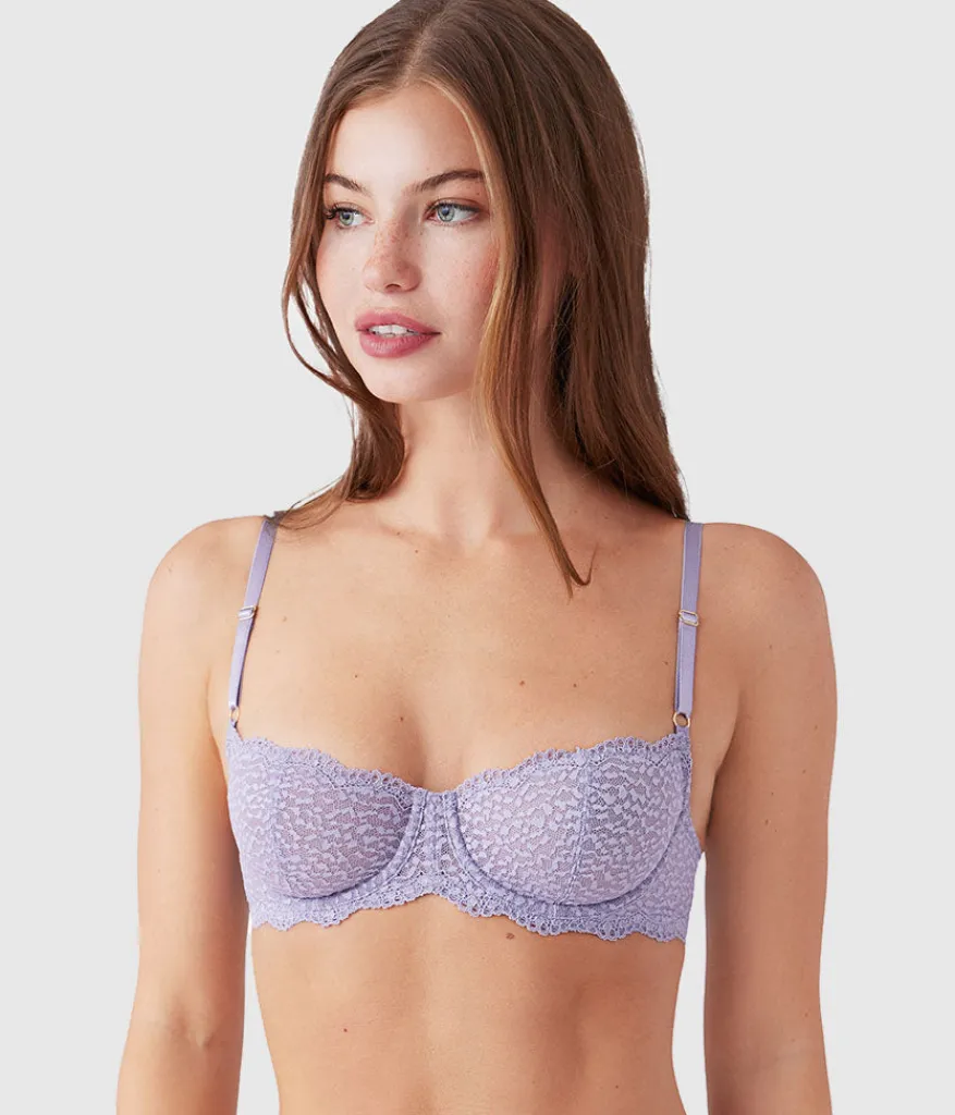 Wacoal Unlined|Lace * Untamed Demi Underwire Bra Lavender Gray