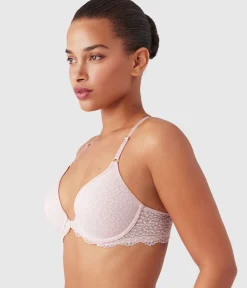 Wacoal Racerback/Convertible|Lace * Untamed Front Close T-Shirt Bra Rose Smoke