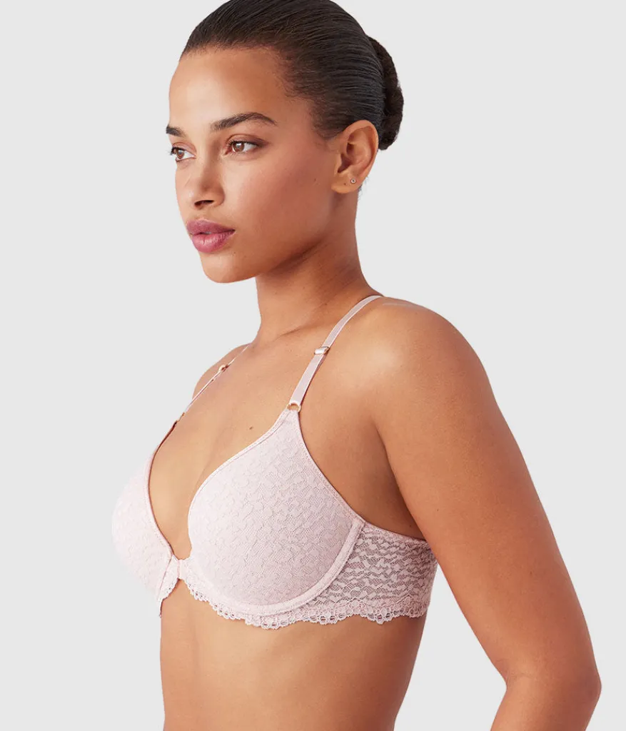Wacoal Racerback/Convertible|Lace * Untamed Front Close T-Shirt Bra Rose Smoke