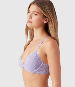 Wacoal Underwire|Lace * Untamed Front Close T-Shirt Bra Lavender Gray