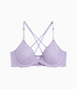 Wacoal Underwire|Lace * Untamed Front Close T-Shirt Bra Lavender Gray