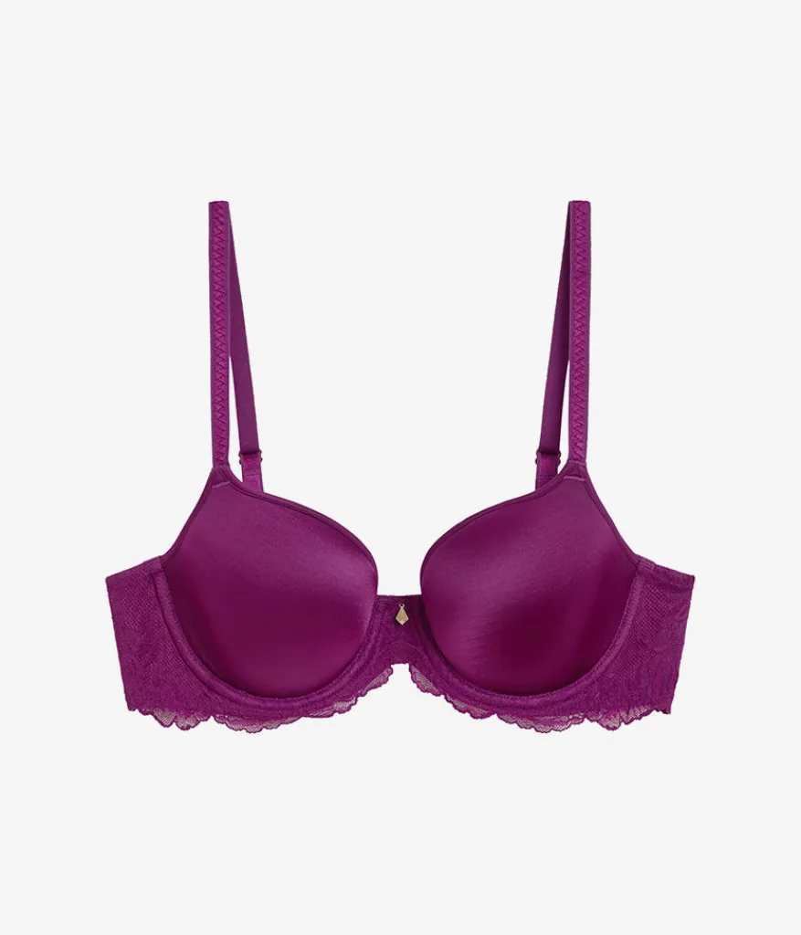 Wacoal Seamless|Lace * Vivid Attraction T-Shirt Bra Dark Purple