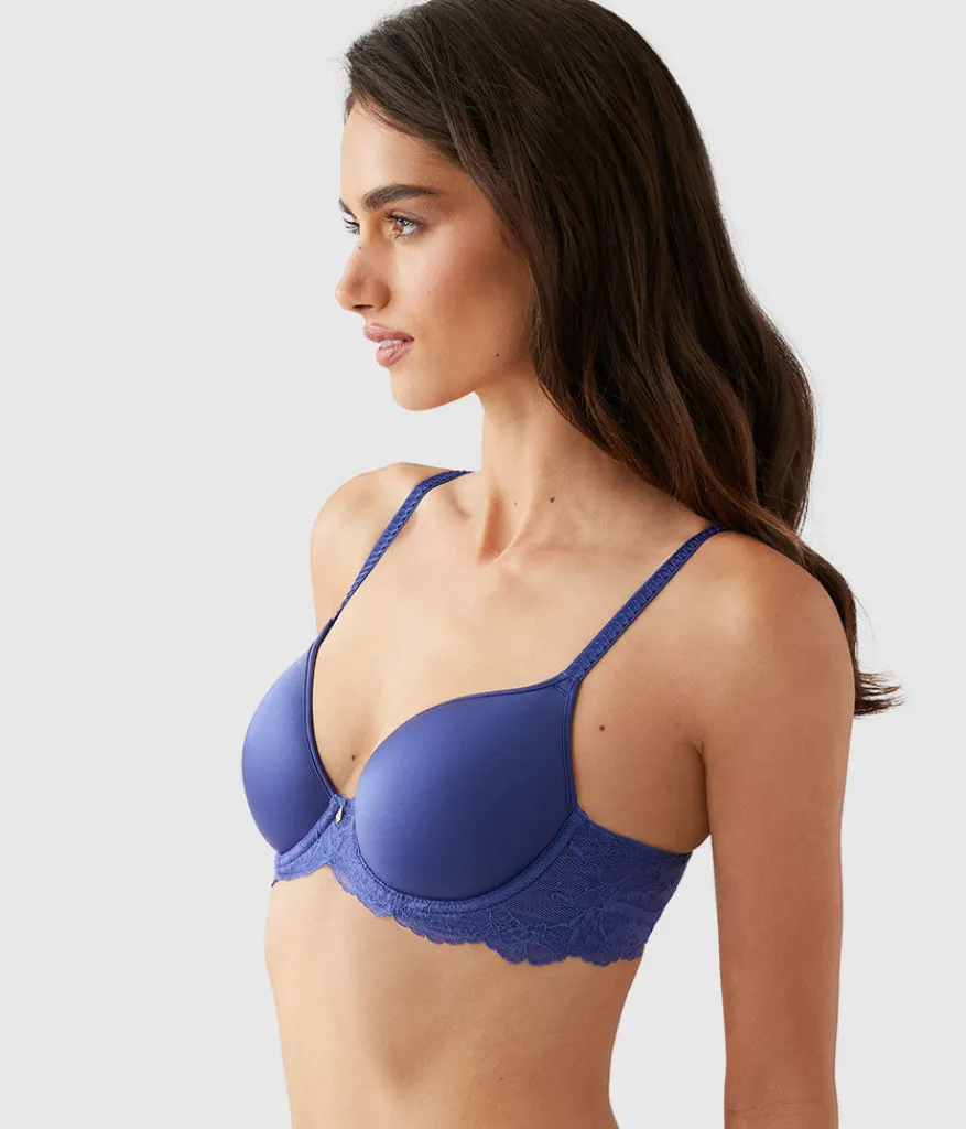 Wacoal Seamless|Lace * Vivid Attraction T-Shirt Bra Skipper Blue