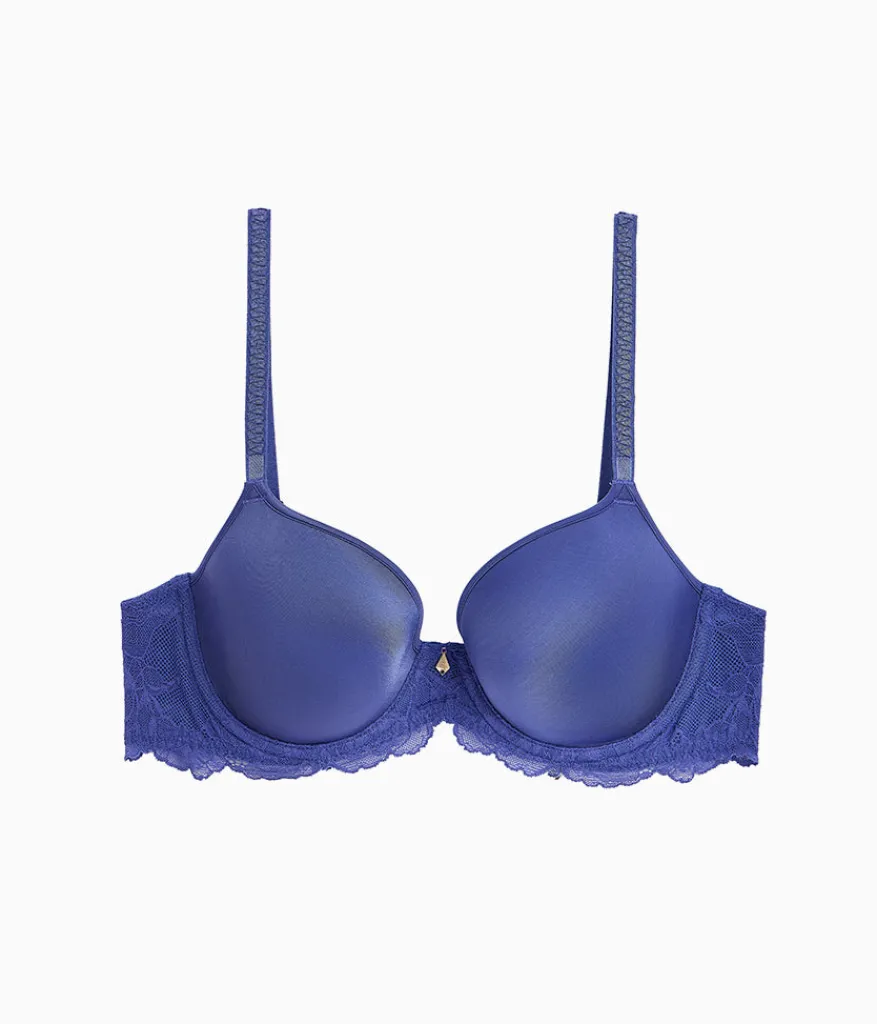 Wacoal Seamless|Lace * Vivid Attraction T-Shirt Bra Skipper Blue