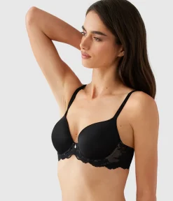 Wacoal Seamless|Lace * Vivid Attraction T-Shirt Bra Black