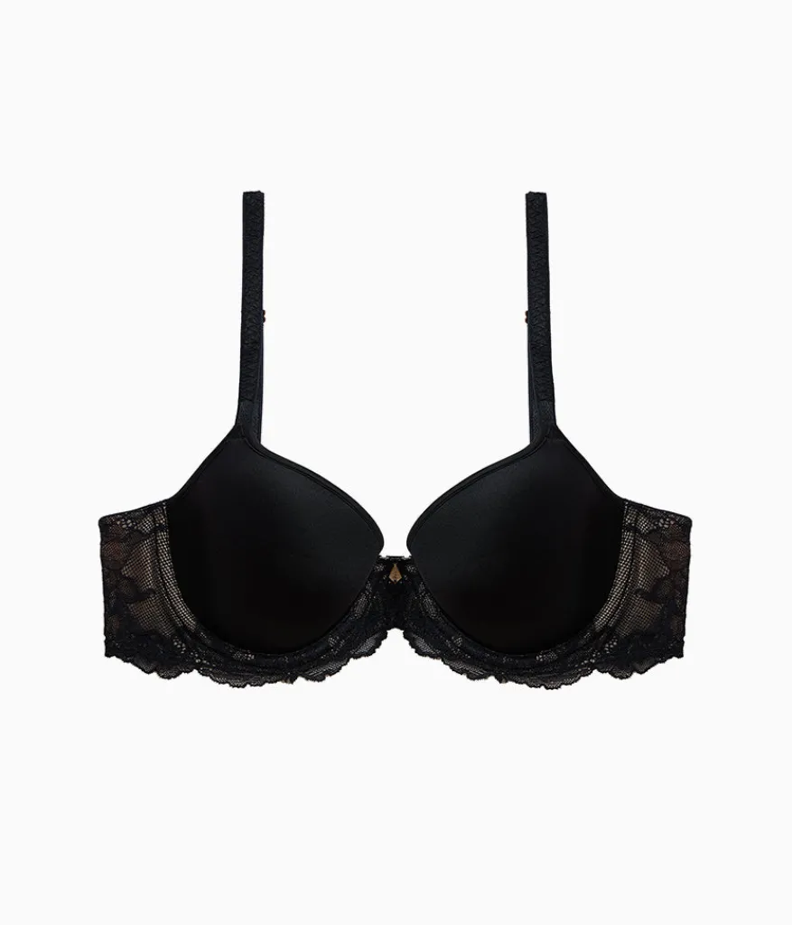 Wacoal Seamless|Lace * Vivid Attraction T-Shirt Bra Black